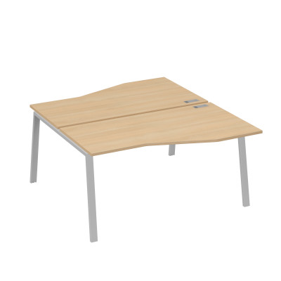 Рабочая станция (2х160) столы Техно на опорах TRE натуральный дуб / металлокаркас серый А4 С3 191 НД