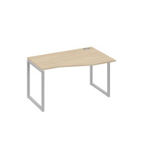 Стол правый "Техно" на металлокаркасе QUATTRO эргономичный дуб скандинавский / металлокаркас серый А4 С4 064 ДК