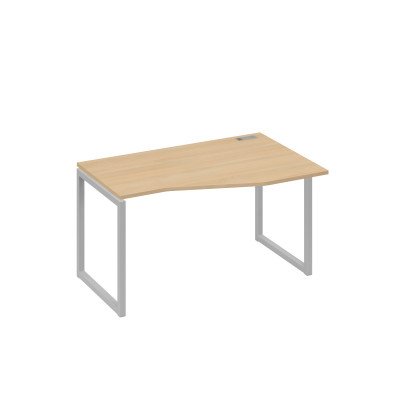 Стол правый "Техно" на металлокаркасе QUATTRO эргономичный натуральный дуб / металлокаркас серый А4 С4 064 НД