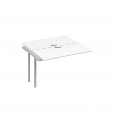 Секция стола рабочей станции на металлокаркасе QUATTRO (2х120) белый премиум / металлокаркас серый А4 С4 170-1 БП