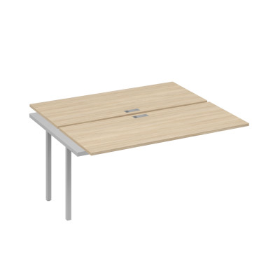 Секция стола рабочей станции на металлокаркасе DUE (2х160) дуб скандинавский / металлокаркас серый А4 С2 175-1 ДК