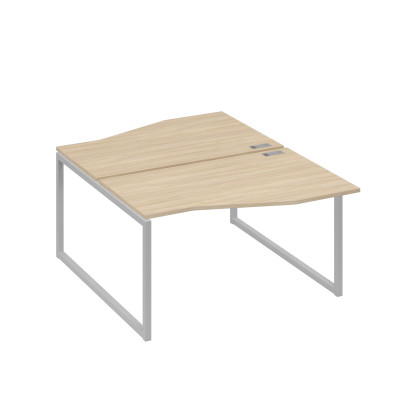 Рабочая станция столы (2х140) Техно каркас QUATTRO дуб скандинавский / металлокаркас серый А4 С4 190 ДК