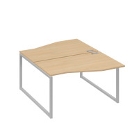 Рабочая станция столы (2х140) Техно каркас QUATTRO натуральный дуб / металлокаркас серый А4 С4 190 НД