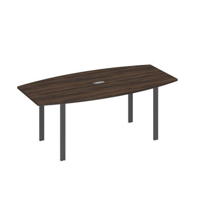 Стол 200x100 для переговоров фигурный на опорах UNO дуб ристретто/ металлокаркас антрацит А4 А1 113 ДР