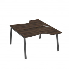 Рабочая станция столы (2х140) эргономичные Классика каркасTRE дуб ристретто/ металлокаркас антрацит А4 А3 184 ДР