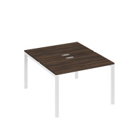 Рабочая станция на металлокаркасе UNO (2х120) дуб ристретто/ металлокаркас белый А4 Б1 173 ДР