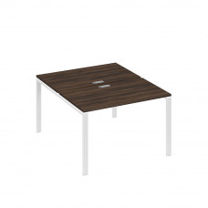 Рабочая станция на металлокаркасе UNO (2х120) дуб ристретто/ металлокаркас белый А4 Б1 173 ДР
