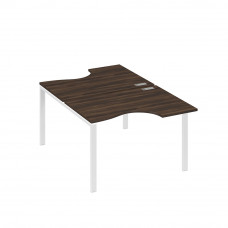 Рабочая станция столы (2х120) эргономичные "Классика" опоры UNO дуб ристретто/ металлокаркас белый А4 Б1 183 ДР