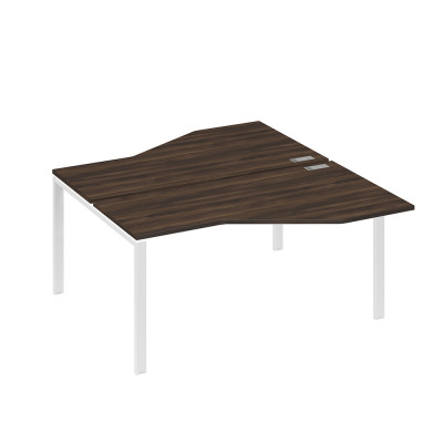 Рабочая станция со столами (2х160) Техно на каркасе UNO дуб ристретто/ металлокаркас белый А4 Б1 188 ДР