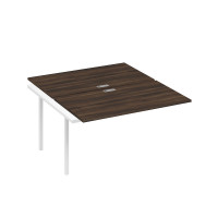 Секция стола рабочей станции на металлокаркасе DUE (2х140) дуб ристретто/ металлокаркас белый А4 Б2 177-1 ДР