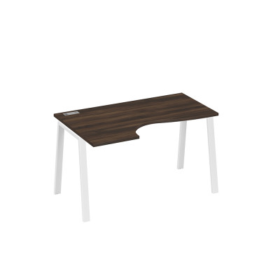 Стол левый "Классика" на металлокаркасе TRE эргономичный дуб ристретто/ металлокаркас белый А4 Б3 043 ДР