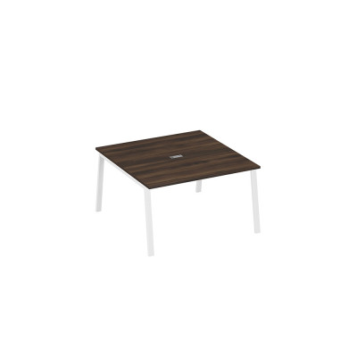 Стол 140 на металлокаркасе TRE для переговорной дуб ристретто/ металлокаркас белый А4 Б3 135 ДР