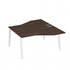 Рабочая станция каркас TRE столы (2х160) эргономичные Техно дуб ристретто/ металлокаркас белый А4 Б3 188 ДР