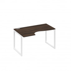 Стол "Классика" левый на металлокаркасе QUATTRO эргономичный дуб ристретто/ металлокаркас белый А4 Б4 043 ДР