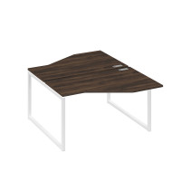 Рабочая станция со столами (2х140) Техно на каркасе QUATTRO дуб ристретто/ металлокаркас белый А4 Б4 187 ДР