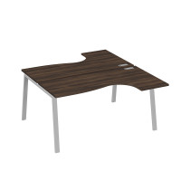 Рабочая станция на опорах TRE (2х160) столы Классика дуб ристретто/ металлокаркас серый А4 С3 182 ДР