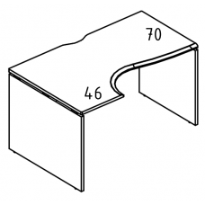 Стол эргономичный "Классика" на каркасе ДСП (1 скос) левый мокко премиум / мокко премиум МР МП 045.02 МП