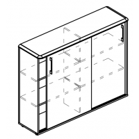 Шкаф-купе средний (топ МДФ) вяз либерти / вяз либерти МР 304 ВЛ/ВЛ/ВЛ