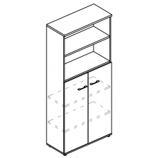 Шкаф полузакрытый (топ ДСП) вяз либерти / мокко премиум МР 9478 ВЛ/МП/МП