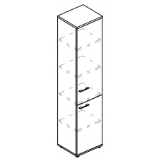 Шкаф закрытый 2-х дверный узкий (топ ДСП) вяз либерти / мокко премиум МР 9483 ВЛ/МП/МП