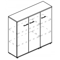 Шкаф средний комбинированный закрытый (топ ДСП) вяз либерти / мокко премиум МР 9489 ВЛ/МП/МП