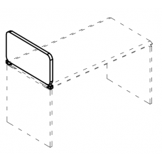 Экран торцевой тканевый на стол 70 фисташковый / металлокаркас белый МР Б 882 LN17