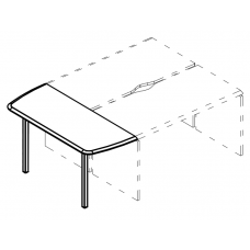 Брифинг-приставка боковая на опоре ML мокко премиум / мокко премиум МР А2 077 МП