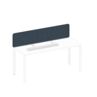 Экран настольный фронтальный тканевый с мягким наполнителем с кабель-каналом синий (Bahama Denim) / белый гладкий А1 БГ 879.01 BA40