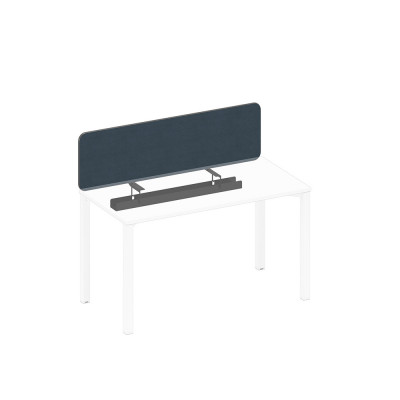 Экран настольный фронтальный тканевый с кабель-каналом синий (Bahama Denim) / черный гладкий А1 ЧР 877.02 BA40