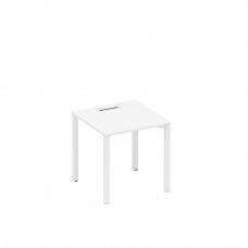 Стол письменный на металлокаркасе, столешница с заглушкой белый премиум / белый гладкий А1 БГ 021 БП