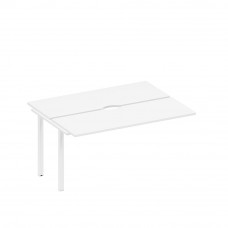 Секция стола рабочей станции на металлокаркасе, столешницы с вырезом белый премиум / белый гладкий А1 БГ 172.2-1 БП