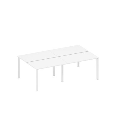 Рабочая станция на металлокаркасе (4*120) белый премиум / белый гладкий А1 БГ 173.1-2 БП