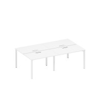 Рабочая станция на металлокаркасе, столешницы с заглушкой (4*120) белый премиум / белый гладкий А1 БГ 173-2 БП