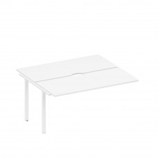 Секция стола рабочей станции на металлокаркасе, столешницы с вырезом белый премиум / белый гладкий А1 БГ 175.2-1 БП