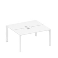 Рабочая станция на металлокаркасе, столешницы с заглушкой (2*160) белый премиум / белый гладкий А1 БГ 175 БП