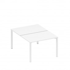 Рабочая станция на металлокаркасе (2*120) белый премиум / белый гладкий А1 БГ 176.1 БП