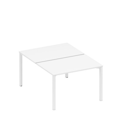 Рабочая станция на металлокаркасе (2*120) белый премиум / белый гладкий А1 БГ 176.1 БП