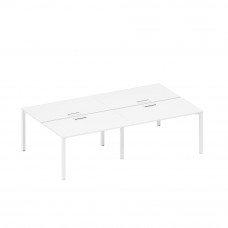 Рабочая станция на металлокаркасе, столешницы с заглушкой (4*140) белый премиум / белый гладкий А1 БГ 177-2 БП