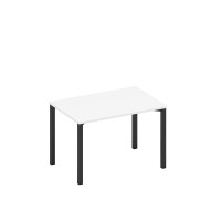 Стол письменный на металлокаркасе белый премиум / черный гладкий А1 ЧР 023.1 БП