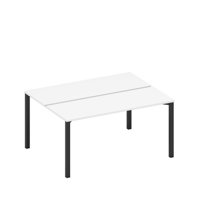 Рабочая станция на металлокаркасе (2*160) белый премиум / черный гладкий А1 ЧР 172.1 БП