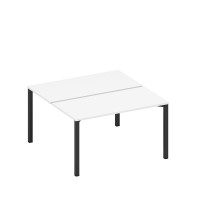 Рабочая станция на металлокаркасе (2*140) белый премиум / черный гладкий А1 ЧР 174.1 БП