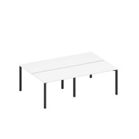 Рабочая станция на металлокаркасе (4*120) белый премиум / черный гладкий А1 ЧР 176.1-2 БП