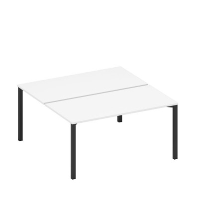 Рабочая станция на металлокаркасе (2*160) белый премиум / черный гладкий А1 ЧР 178.1 БП