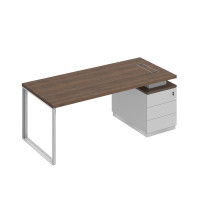 Стол руководителя на опорной тумбе (левый/правый) дуб гладстоун светлый / белый премиум / белый премиум БР 104 ДС БП БП