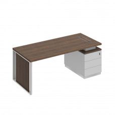 Стол на опорной тумбе с декоративной вставкой дуб гладстоун светлый / белый премиум / дуб гладстоун светлый БР 110 ДС БП ДС