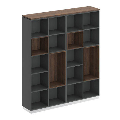 Стеллаж высокий дуб гладстоун (столешница, фасад, топ)/ антрацит премиум(корпус) СИ 303 ДГ АР