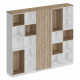 Шкаф открытый дуб гладстоун светлый / белый премиум / дуб гладстоун светлый СИ 304 ДС БП ДС