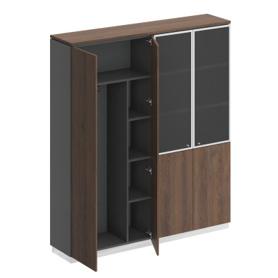 Шкаф комбинированный гардероб с полками дуб гладстоун / антрацит премиум / дуб гладстоун СИ 312 ДГ АР ДГ/ХР