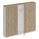 Шкаф гардеробный широкий дуб гладстоун светлый / белый премиум / дуб гладстоун светлый СИ 316 ДС БП ДС