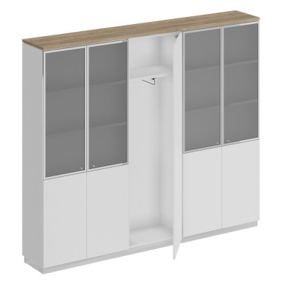 Шкаф комбинированный дуб гладстоун светлый / белый премиум / белый премиум СИ 317 ДС БП БП/ХР